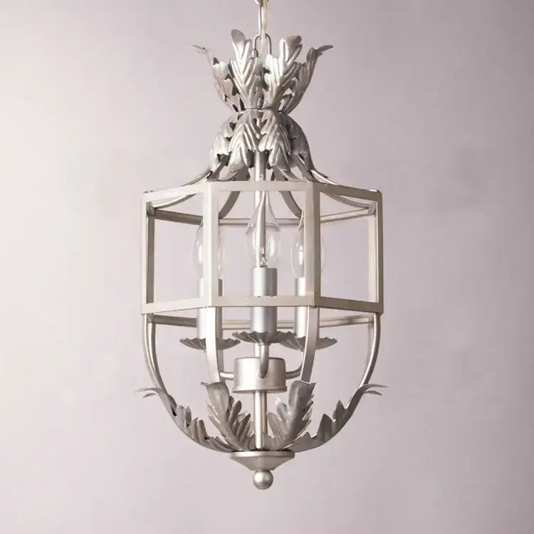 Grey Gold Cage Chandelier