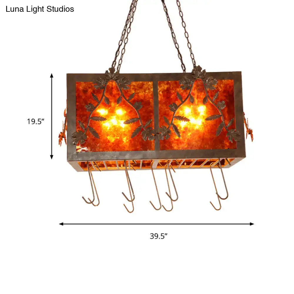 Amber Rectangular Island Light