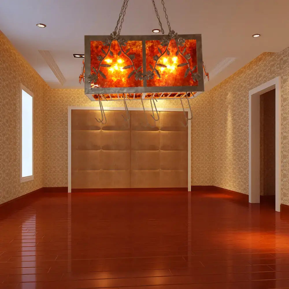 Amber Rectangular Island Light