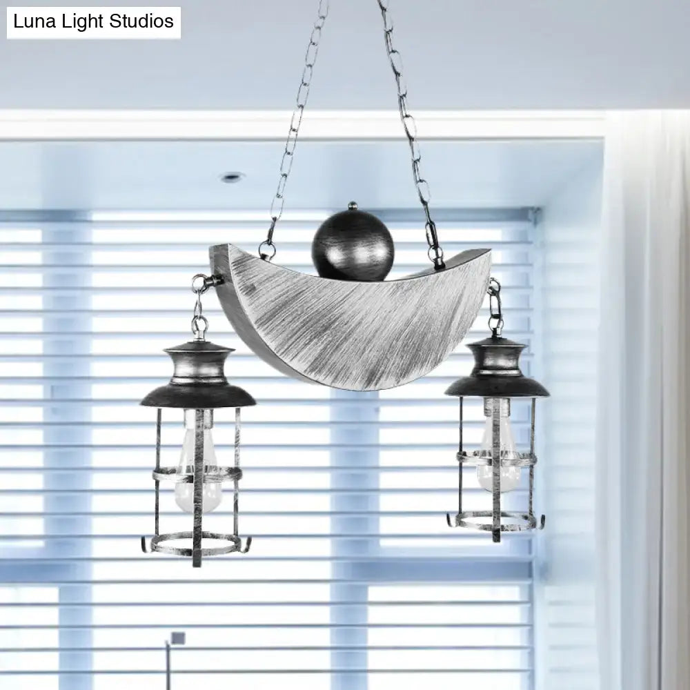 Brass Silver Island Lamp