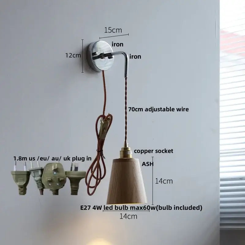 Ash Wood Wall Light