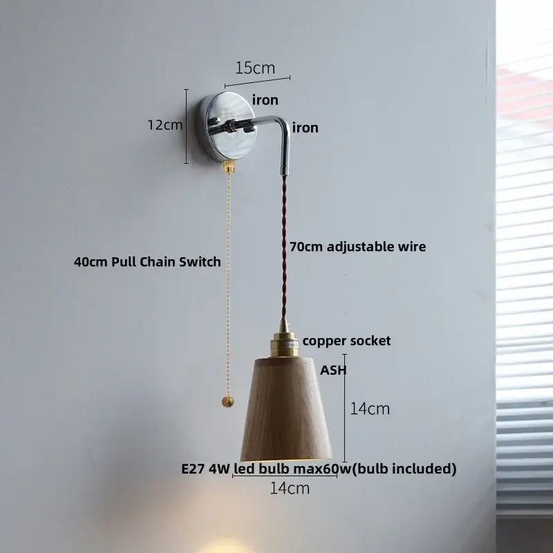 Ash Wood Wall Light