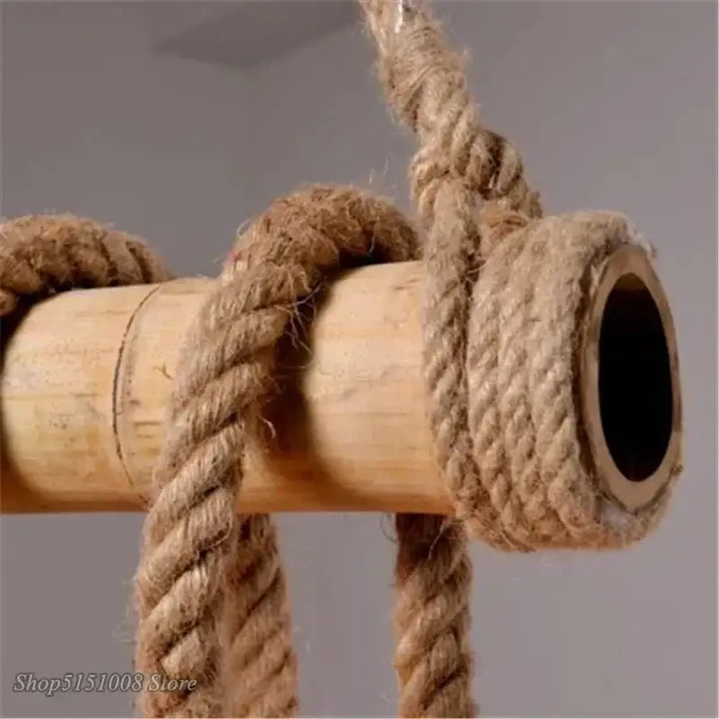 Hemp Rope Pendant Light 12-Head for Kitchens