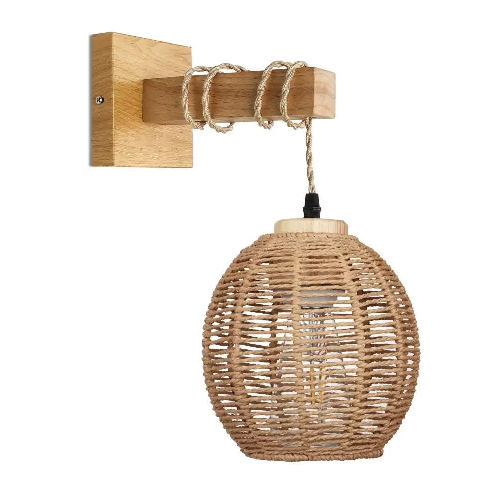 Bamboo Wicker Wall Lamp