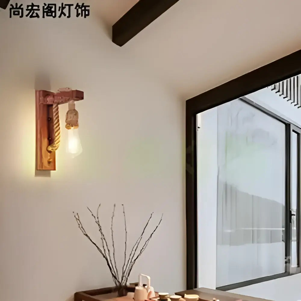 Bamboo Wicker Wall Lamp