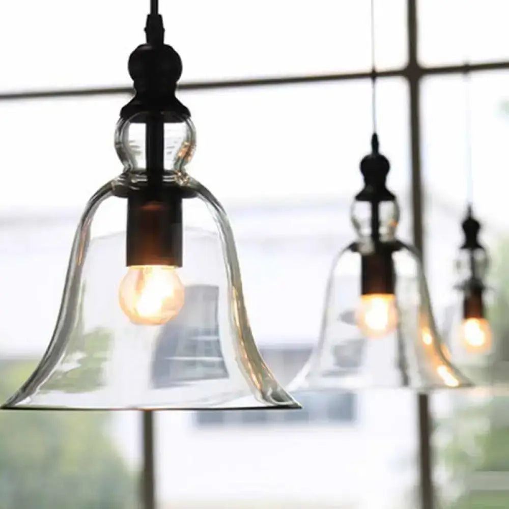 Black Bell Glass Pendant