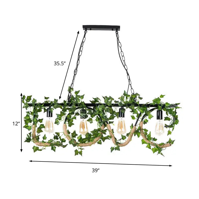 Black Linear Ivy Pendant