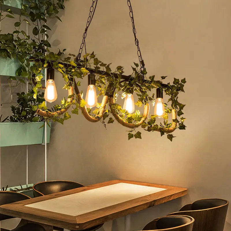 Black Linear Ivy Pendant