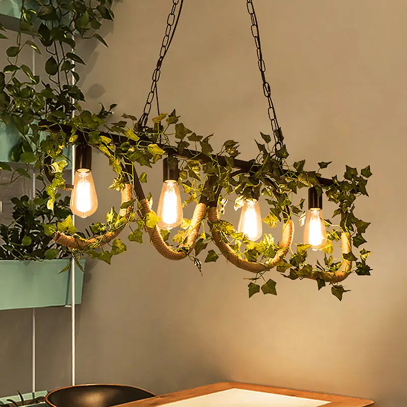 Black Linear Ivy Pendant