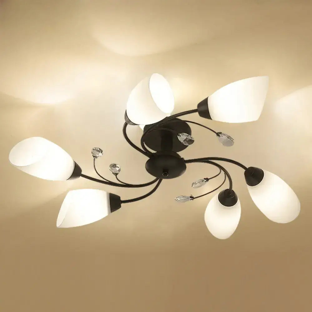 Black Opal Glass Flush Light