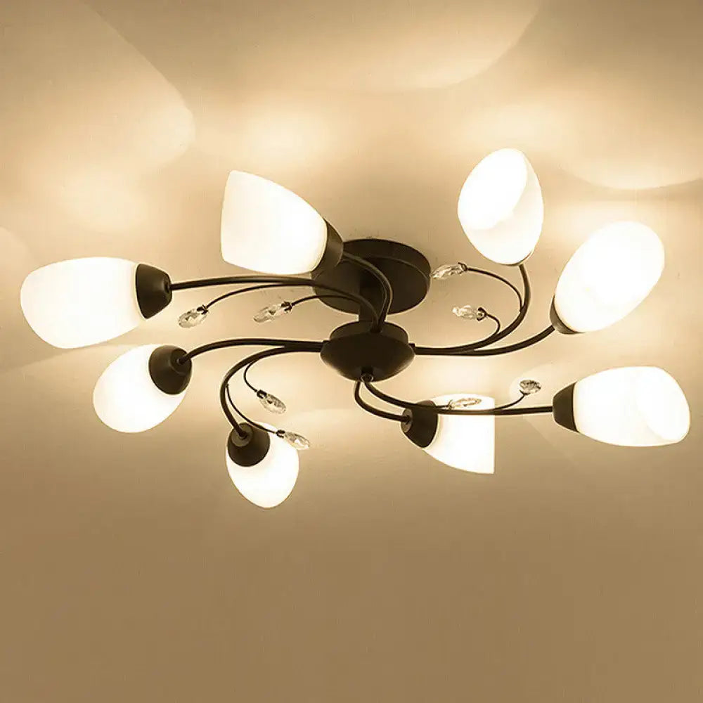 Black Opal Glass Flush Light