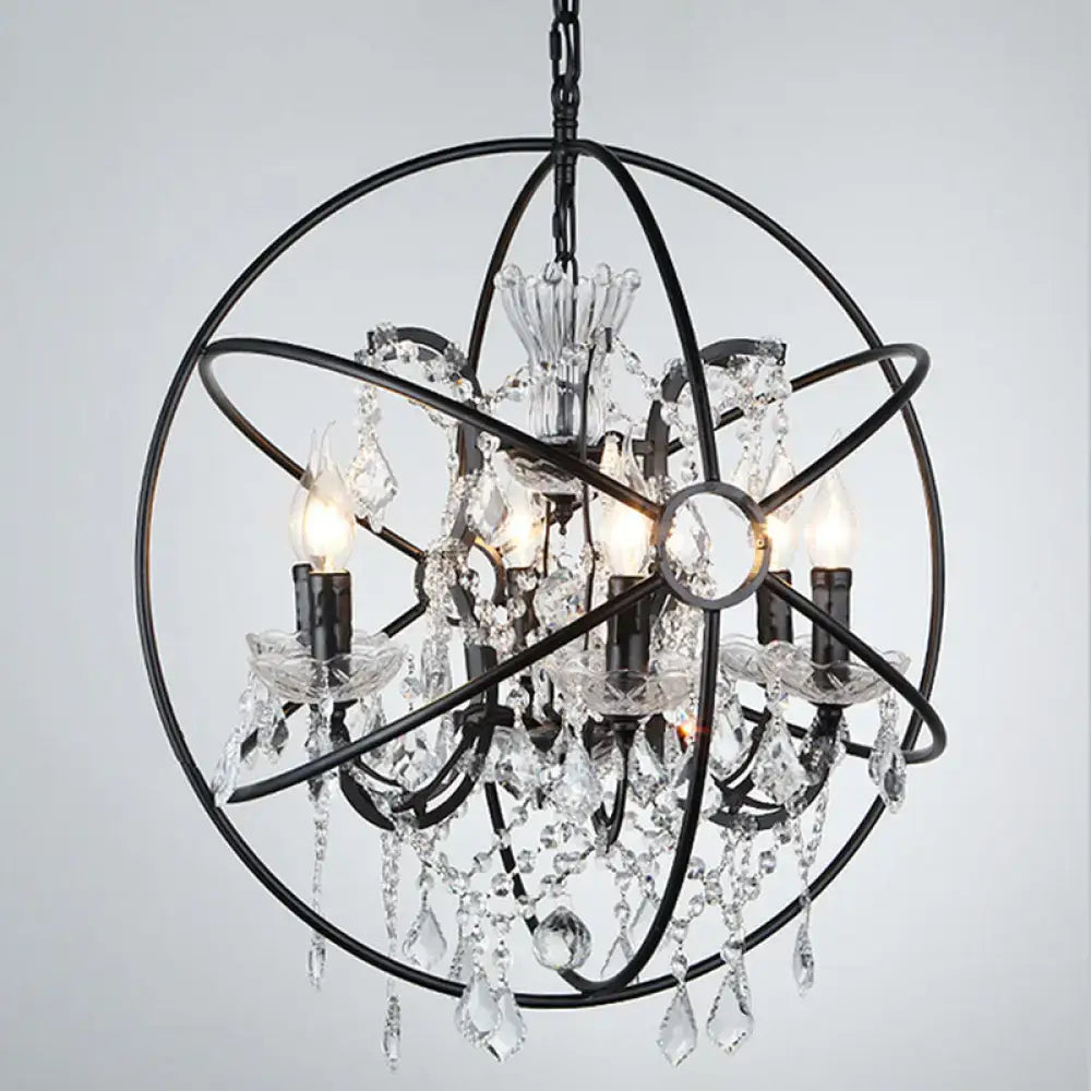 Black Crystal Chandelier Pendant