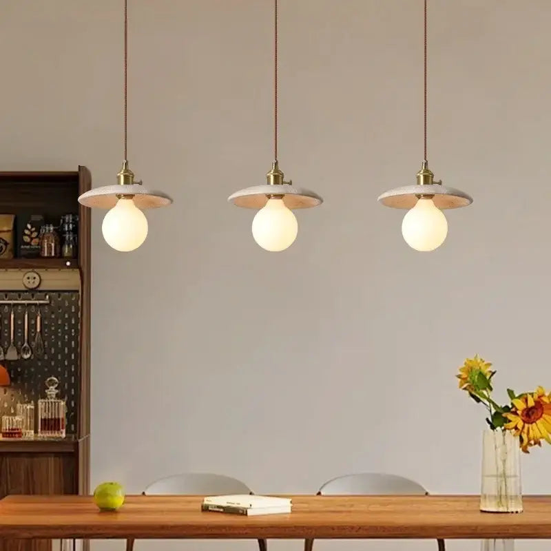 Brass Ceramic Glass Pendant