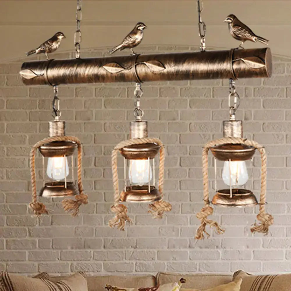 Bronze Cage Pendant Light