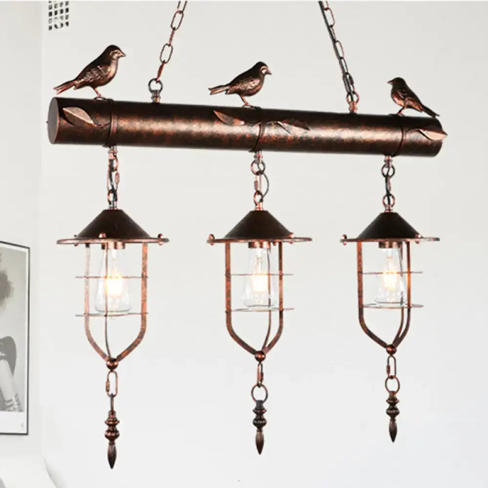 Bronze Cage Pendant Light