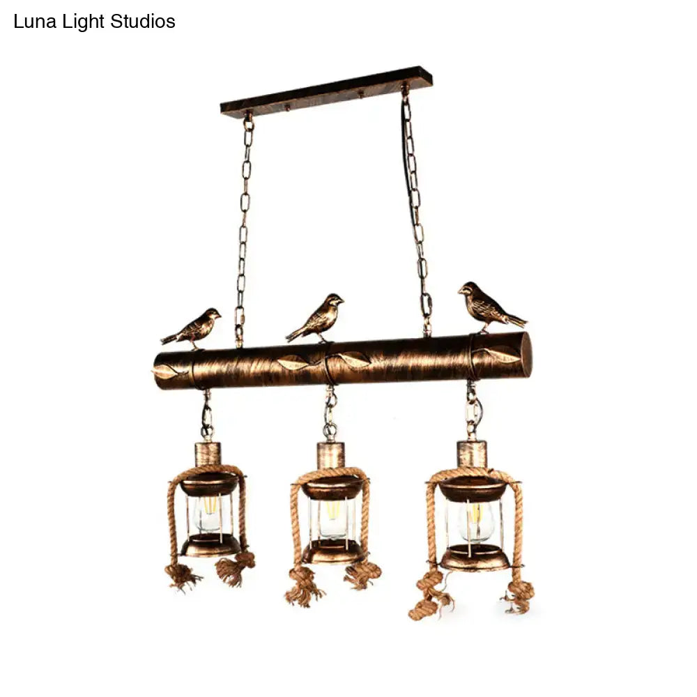 Bronze Cage Pendant Light
