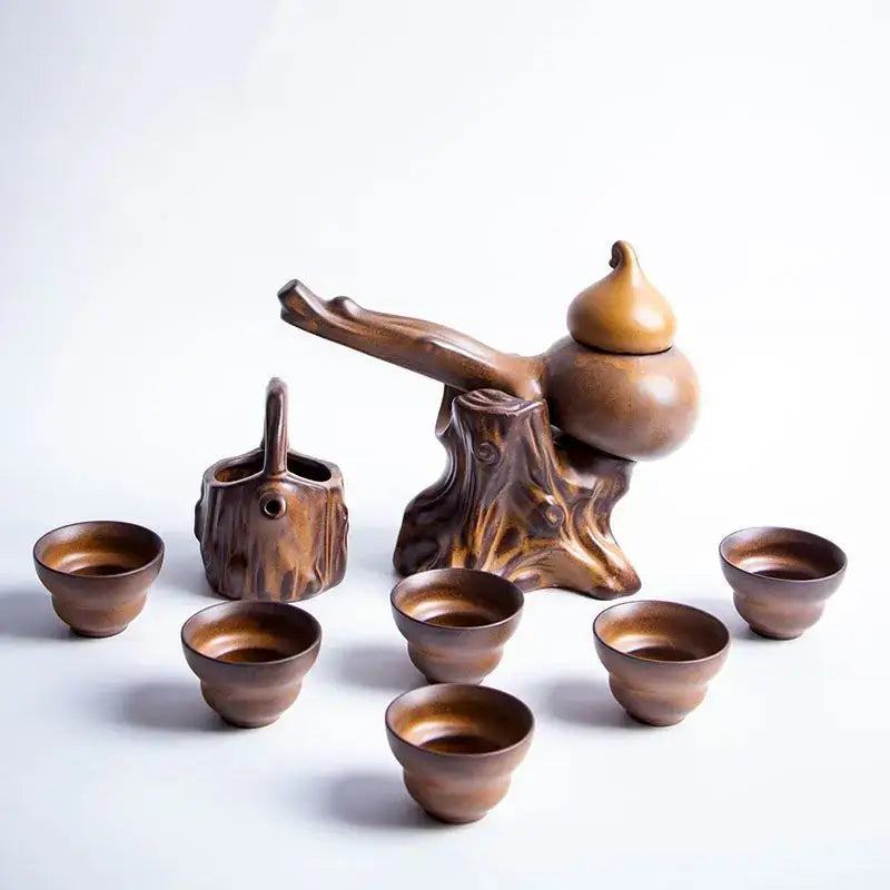 Brown Ceramic Tea Set