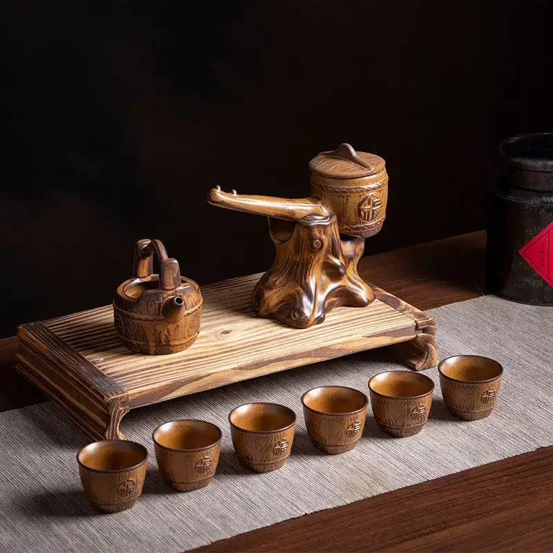 Brown Ceramic Tea Set