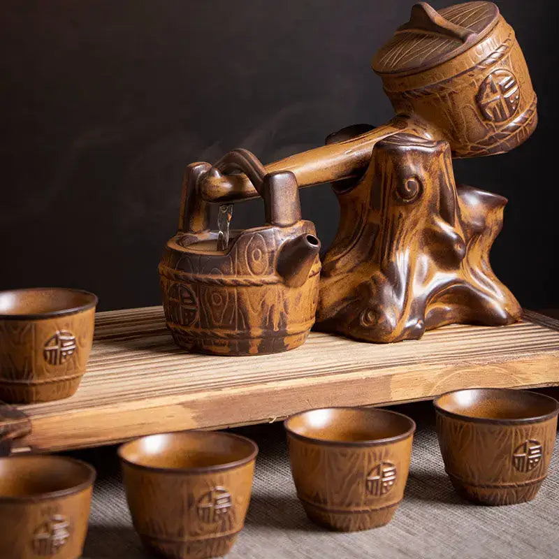 Brown Ceramic Tea Set