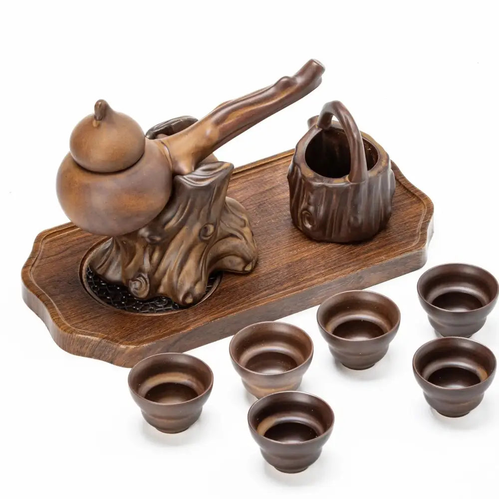 Brown Ceramic Tea Set