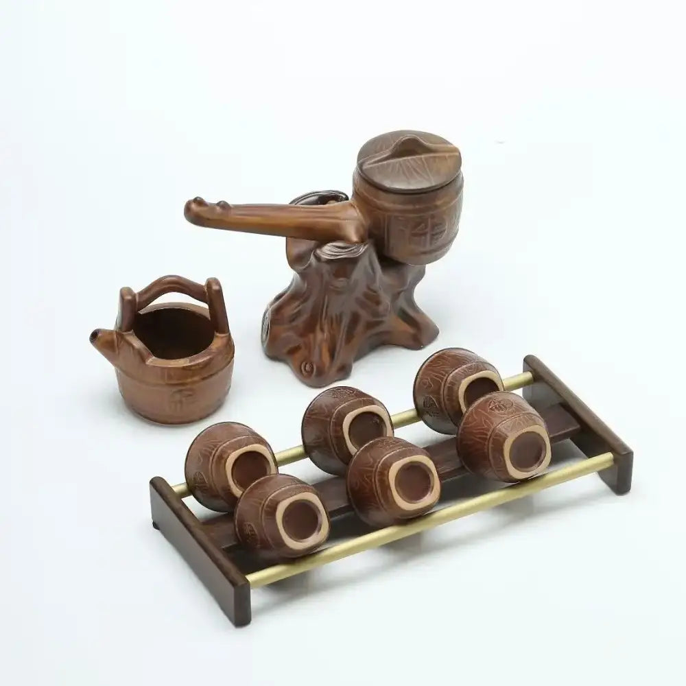 Brown Ceramic Tea Set