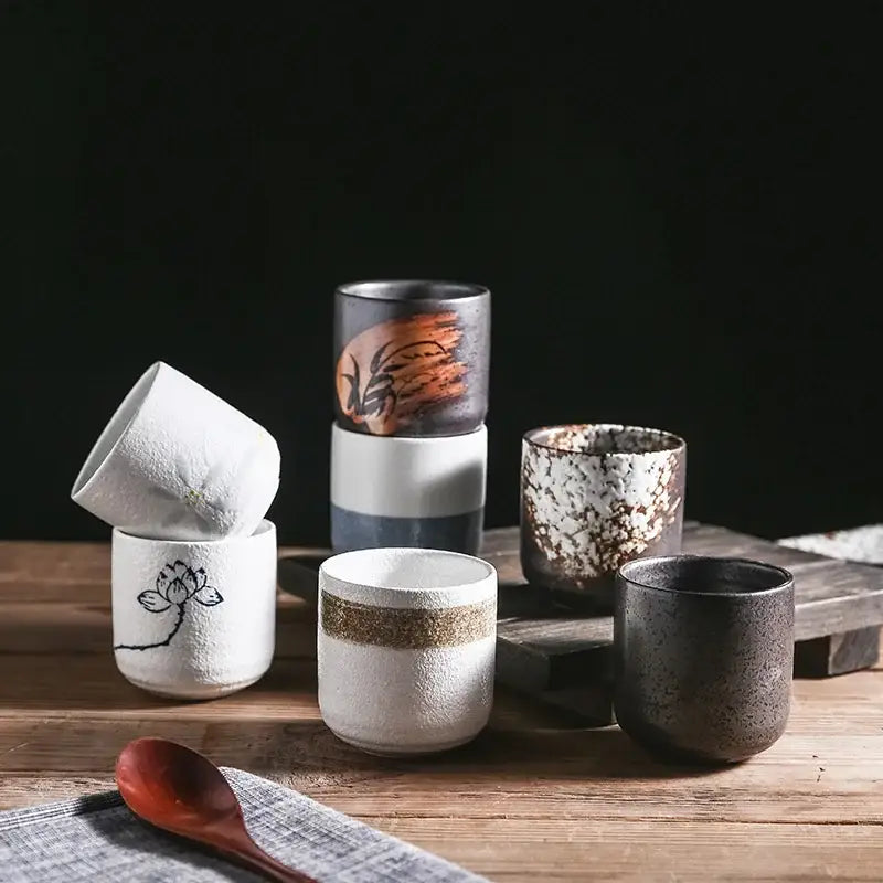 Brown Ceramic Tea Cup Set