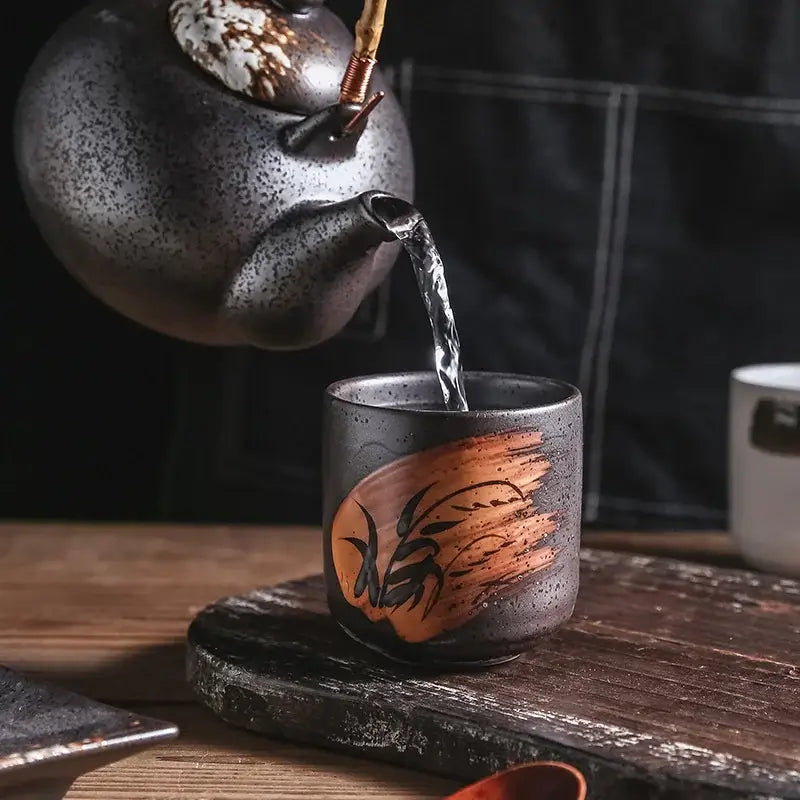 Brown Ceramic Tea Cup Set