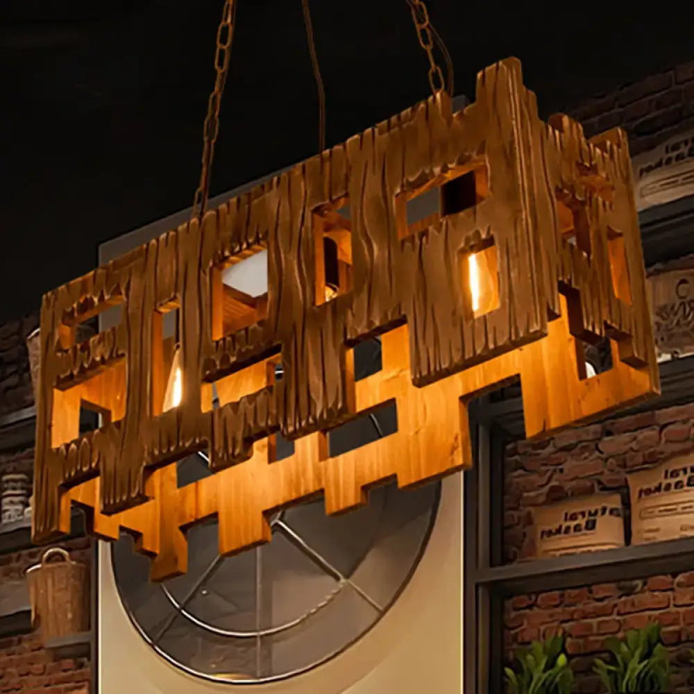 Copper Rectangular Island Chandelier
