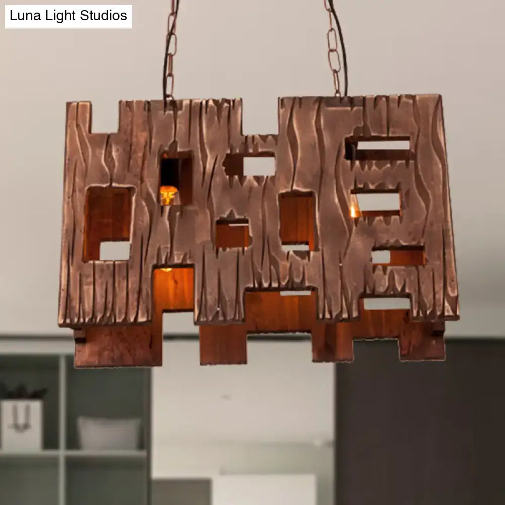 Copper Rectangular Island Chandelier