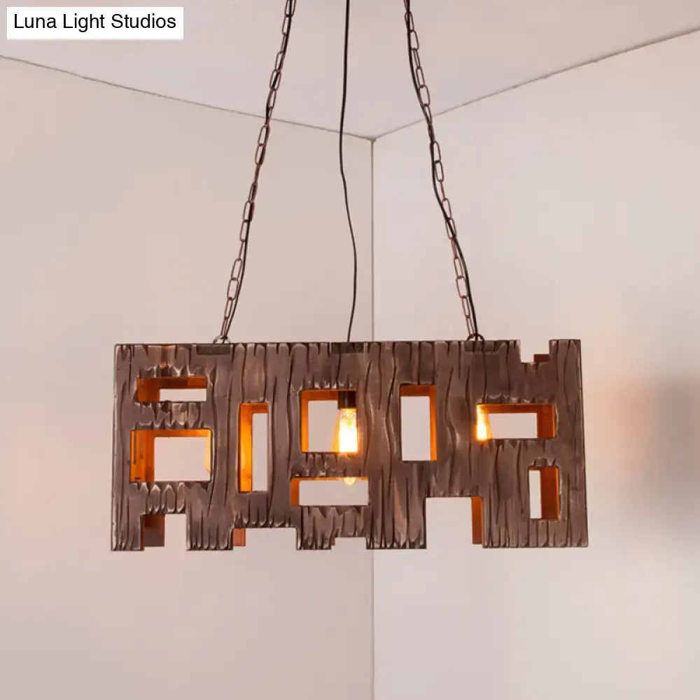 Copper Rectangular Island Chandelier