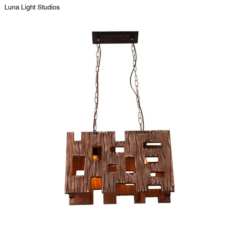 Copper Rectangular Island Chandelier
