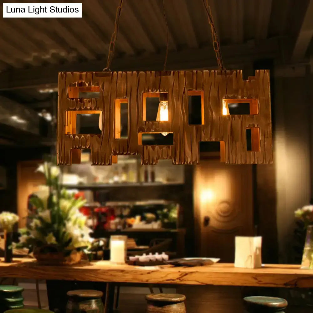 Copper Rectangular Island Chandelier