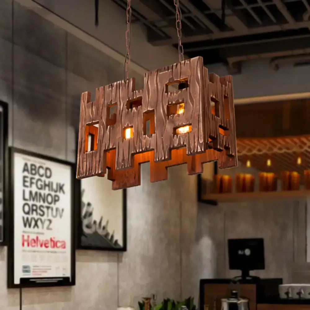 Copper Rectangular Island Chandelier