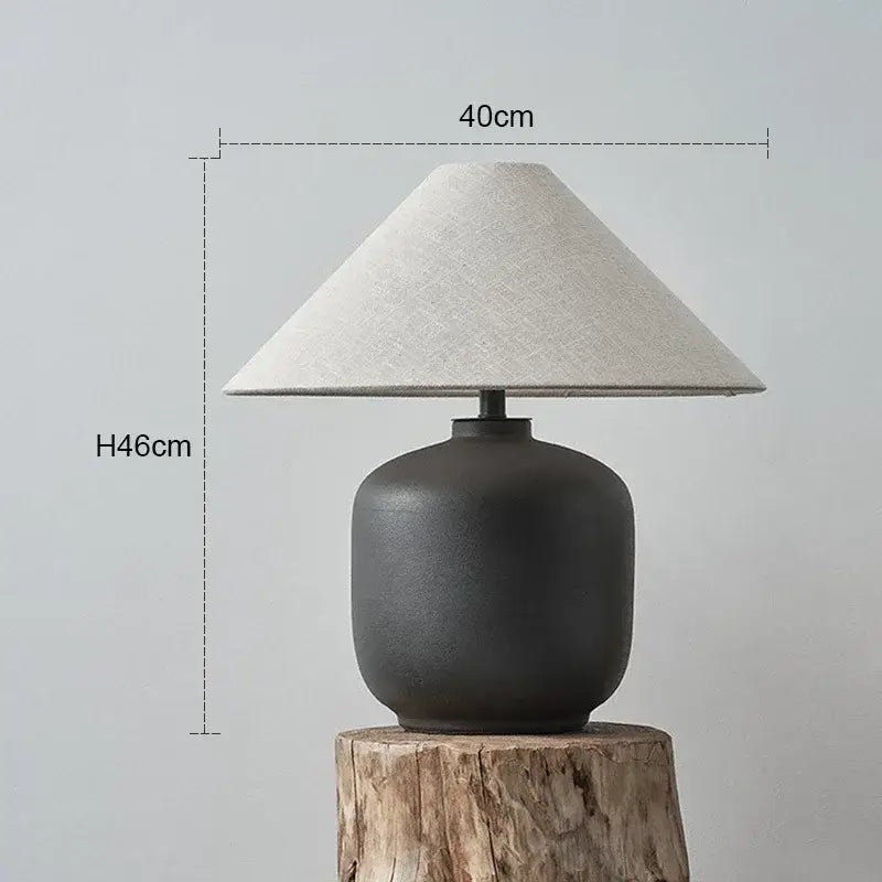 Dark Ceramic Wabi Sabi Floor Lamp