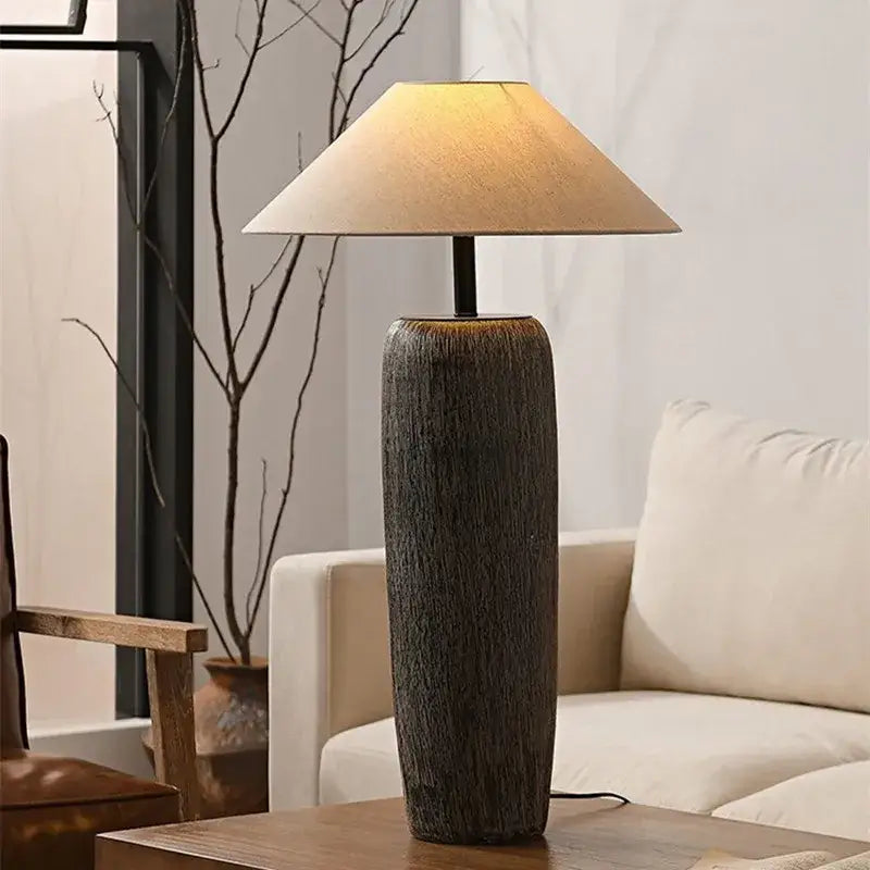 Dark Ceramic Wabi Sabi Floor Lamp