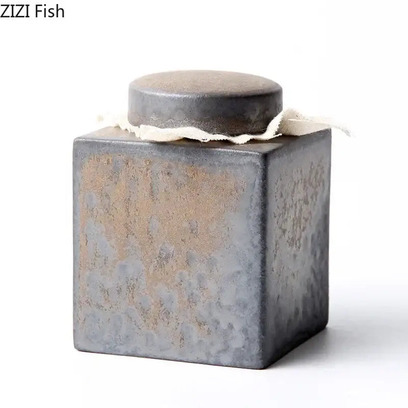 Earth Toned Ceramic Canister