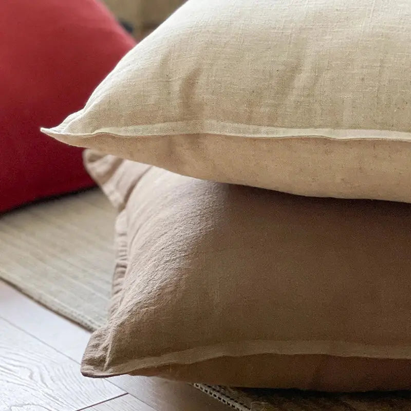 Linen Fringed Pillow Cover