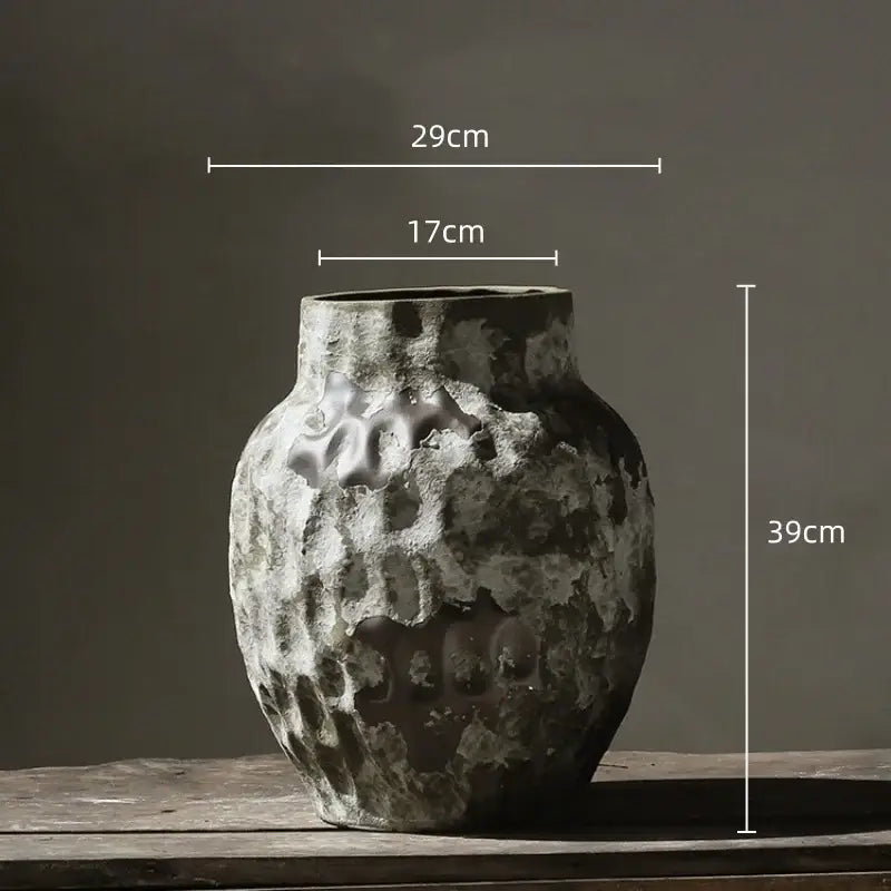 Gray White Pottery Vase