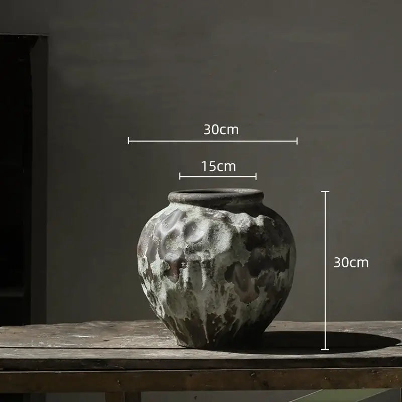 Gray White Pottery Vase