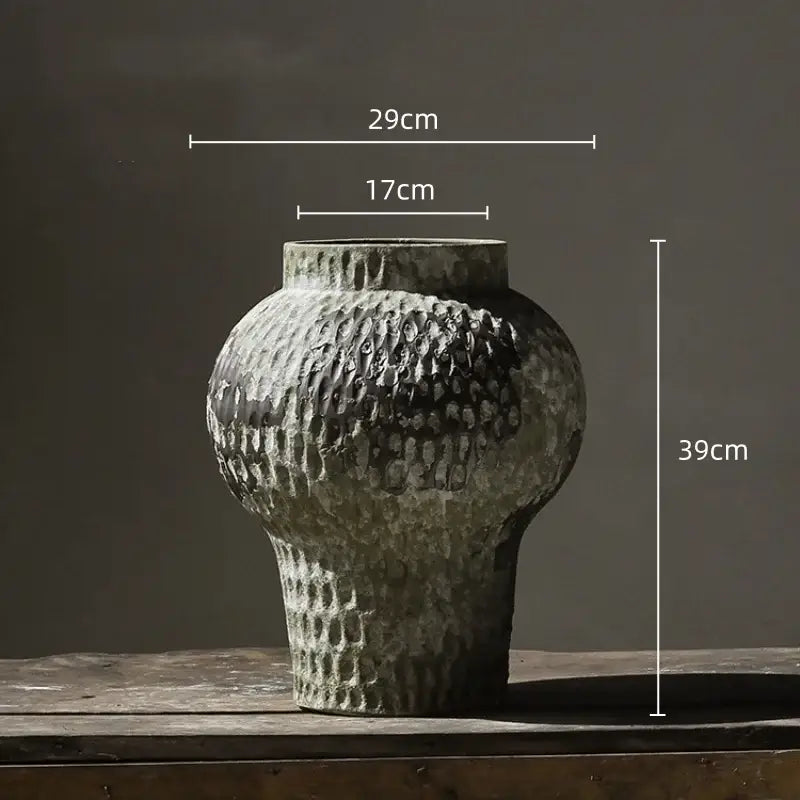 Gray White Pottery Vase