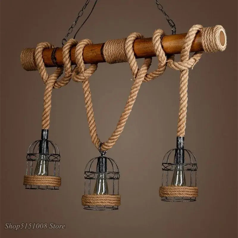 Bamboo Rope Cage Pendant
