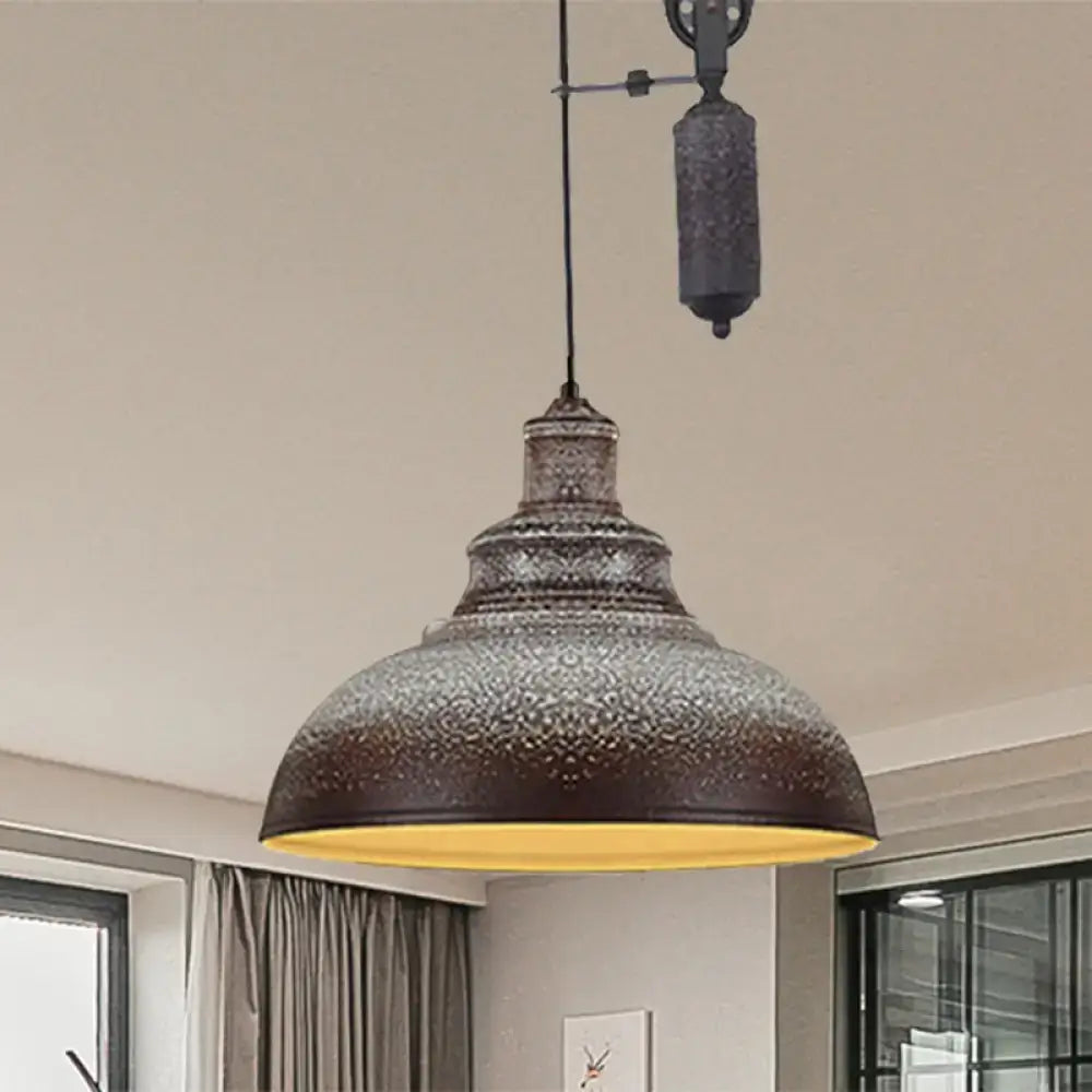 Copper Dome Pulley Pendant