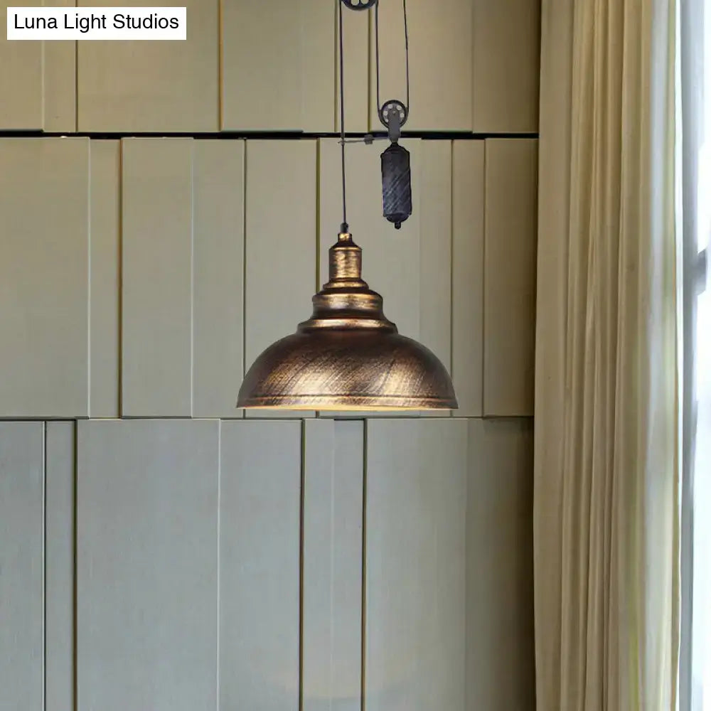 Copper Dome Pulley Pendant