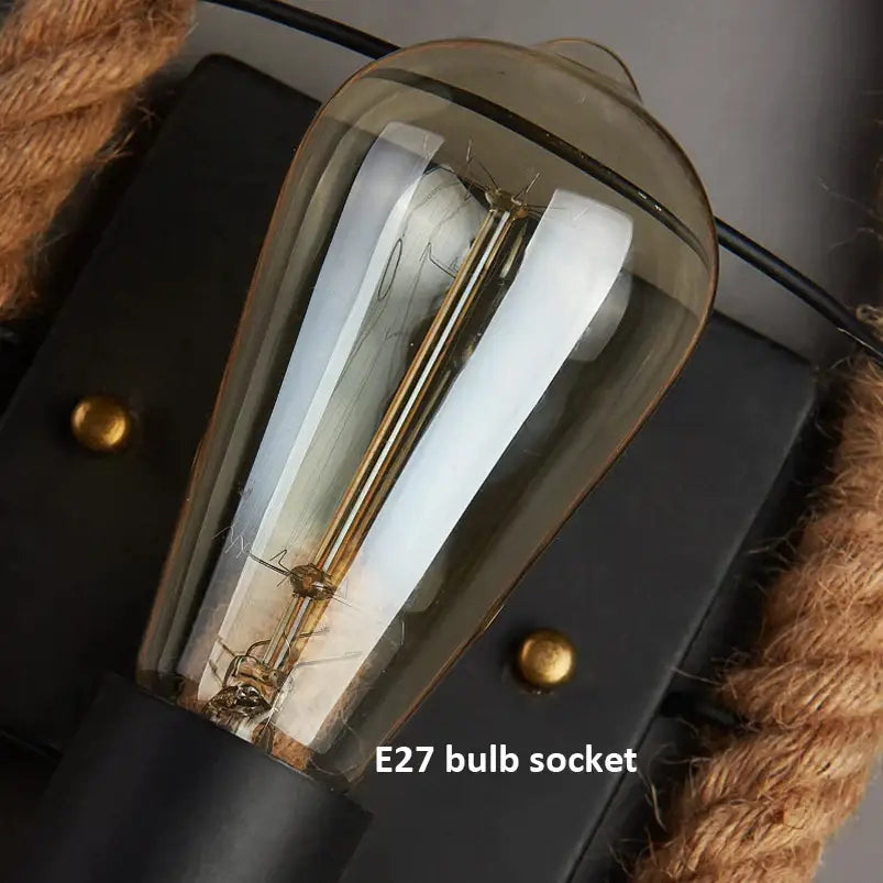 Hemp Rope Edison Wall Sconce
