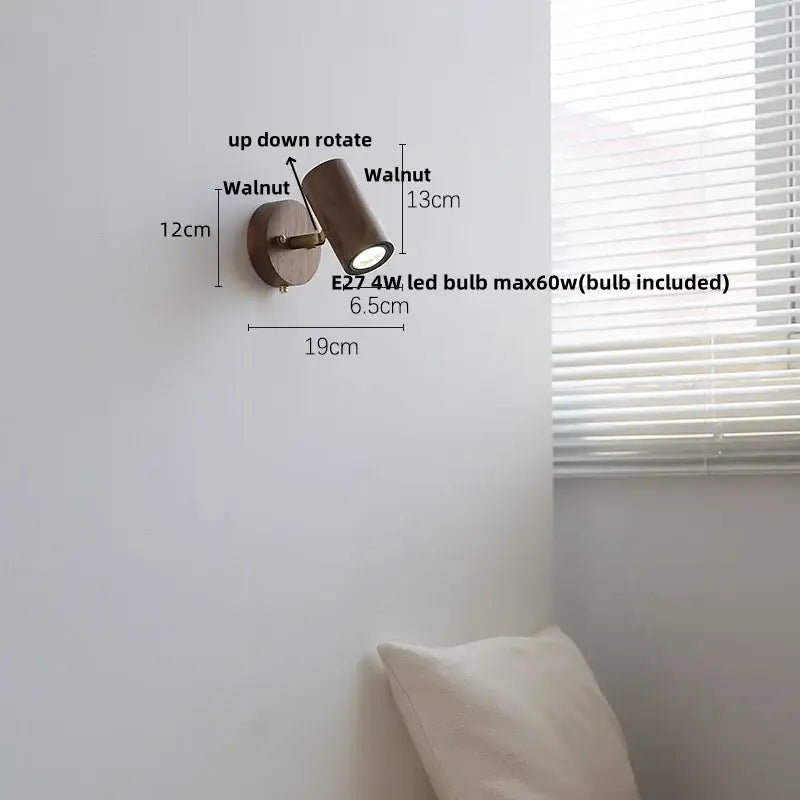 Walnut Wood Wall Sconce