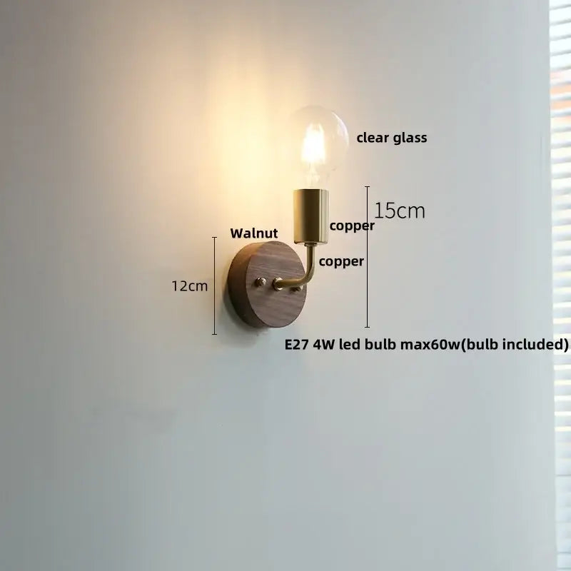 Walnut Wood Wall Sconce