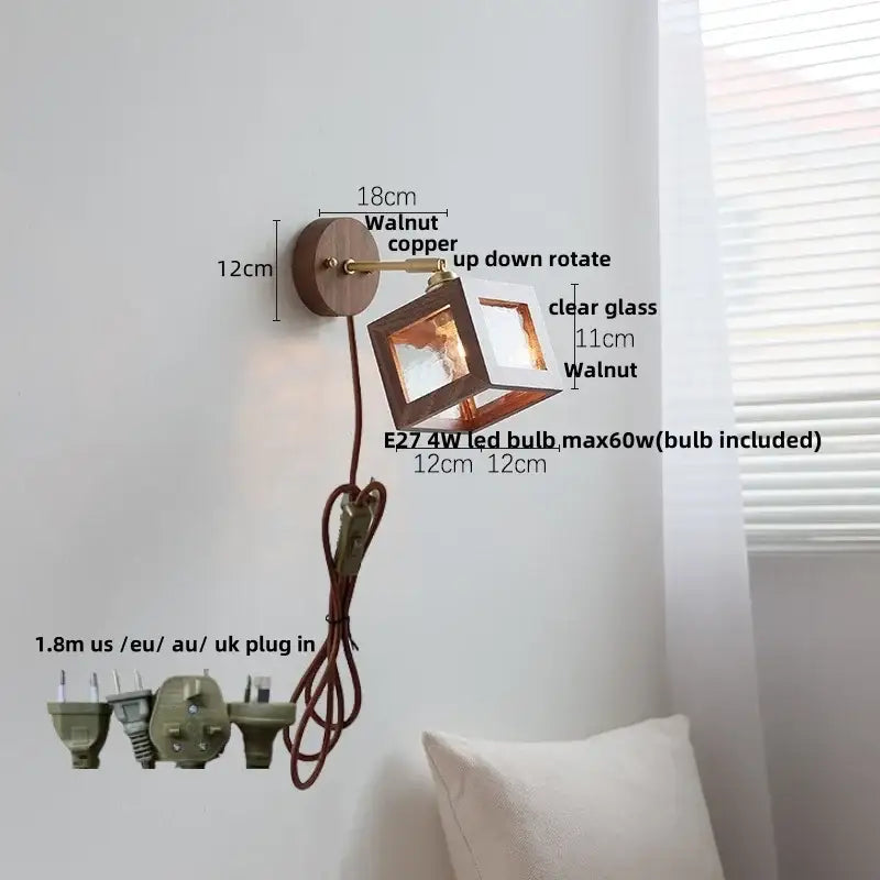 Walnut Wood Wall Sconce