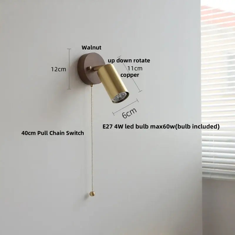 Walnut Wood Wall Sconce