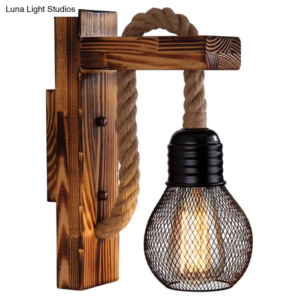 Red Wooden Wall Lantern