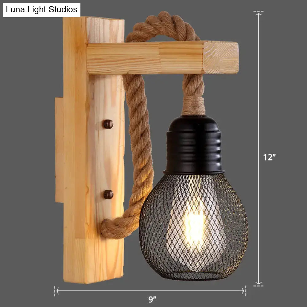 Red Wooden Wall Lantern